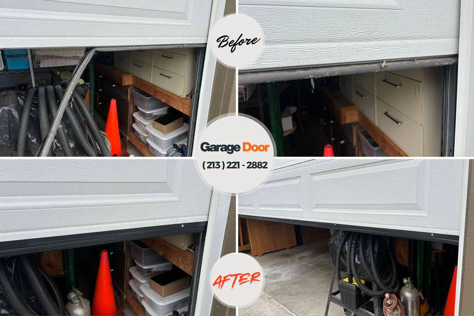 Before and after: garage door repair Watsontown, PA
